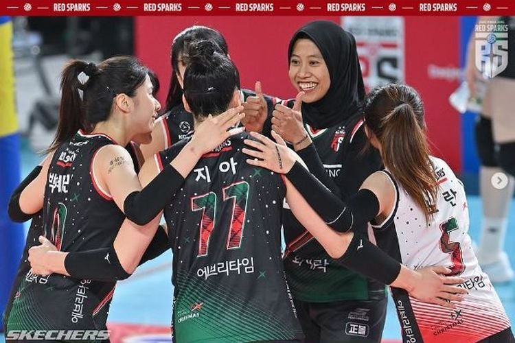 Hasil Liga Voli Korea: Duet Megawati dan Gia Hasilkan 49 Poin, Red Sparks Menang Lagi