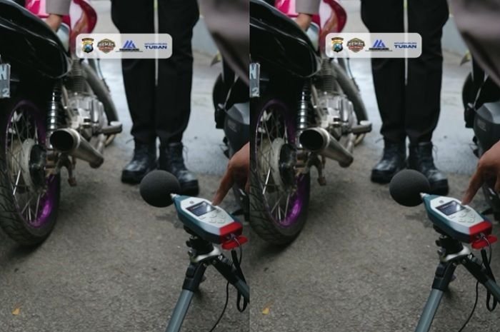 Video Cara Cek Suara Knalpot Brong Pakai Sound Level Meter Versi Polisi di Tuban, Segini Jarak Pengukurannya