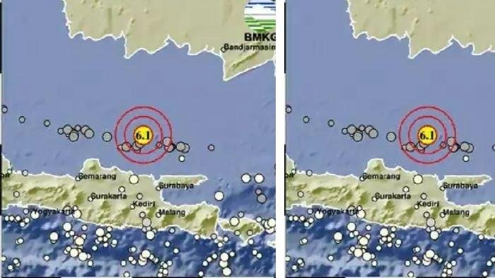 Gempa Lagi Magnitudo 5.4 di Tuban Jawa Timur,Cek Pusat Gempa 2 Menit Lalu dan Info BMKG