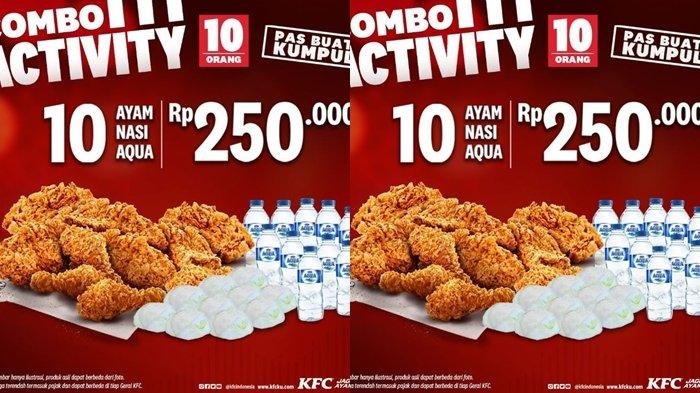 Katalog Promo KFC Hari ini 30 Maret 2024,Dapatkan 10 Potong Ayam,10 Nasi dan 10 Minum Rp 250.000