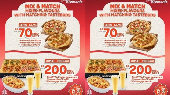 Katalog Promo Pizza Hut Hari ini 16 April 2024,Dapatkan 2 Pizza hanya Bayar Rp 70.000