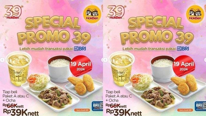 Katalog Promo Hokben Hari ini 19 April 2024,Bayar Pakai Kartu Kredit BRI Makan Kenyang Rp 39.000