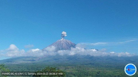 Gunung Semeru Erupsi Setinggi 500 Meter, Status Siaga