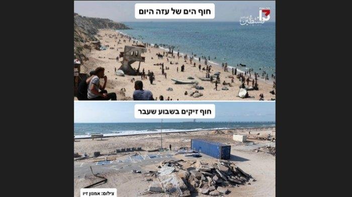 Iran Bukan Topik Utama,Warga Israel Dongkol Setengah Mati Lihat Warga Gaza Main-Berenang di Pantai