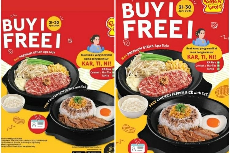 Spesial Hari Kartini! Serbu Promo Buy 1 Get 1 Free Pepper Lunch Untuk Inisial Nama Ini