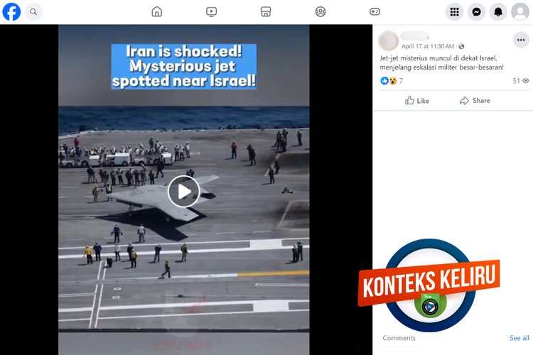 INFOGRAFIK: Hoaks, Video Jet Misterius Terlihat Dekat Israel
